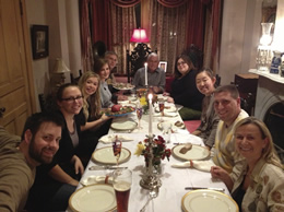 julie with friends and family at her Capitol Hill home for Thanksgiving