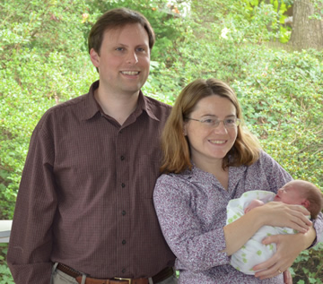 Melin, his wife Liz, and their daughter Tabitha, born in September last year.