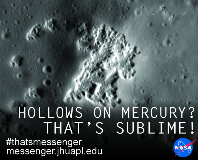 Hollows, a geologic feature on Mercury